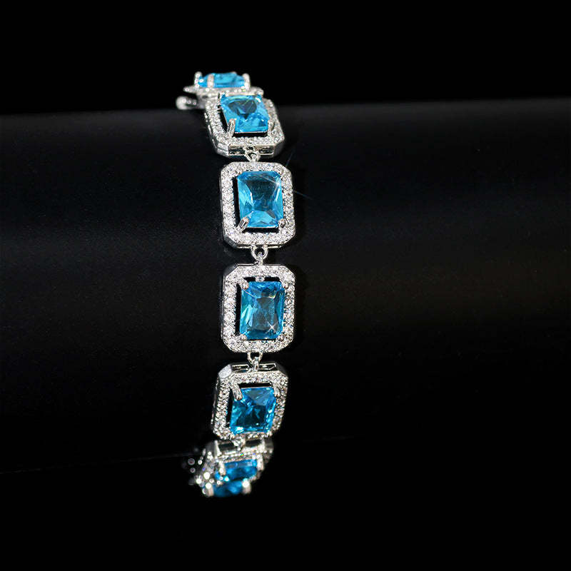 European and American temperament, simple and exquisite luxury micro-paved zircon bracelet ins niche design bridal dress evening jewelry-Mix MIx Style