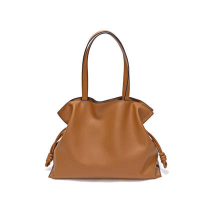 Bags new cowhide blessing bag leather women's bag pleated shoulder bag drawstring large bag | Mix Mix Style [Hot Seller]-Mix MIx Style