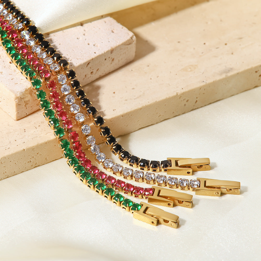 Colorful Moissanite Diamonds 14K Gold Plated Bracelets | Mix Mix Style-Mix MIx Style