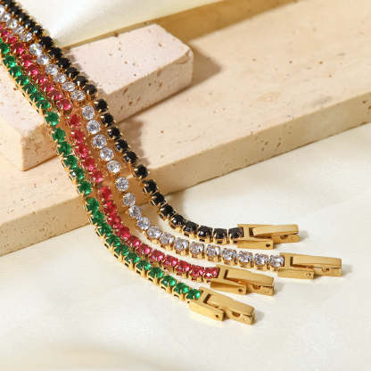 Colorful Moissanite Diamonds 14K Gold Plated Bracelets | Mix Mix Style-Mix MIx Style