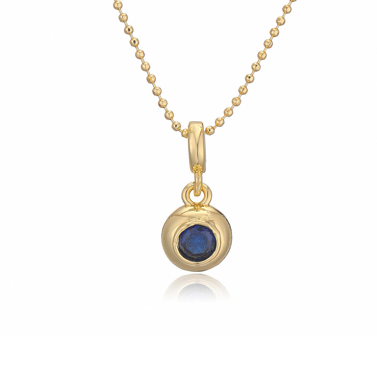 Round Retro Classic Pendant Red Round Cut Diamond Luxury 18k Vermeil Gold Plated Necklace Jewelry | Mix Mix Style-Mix MIx Style