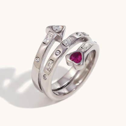 Bow/Butterfly/Heart Styles Open Retro Classic Diamonds Dainty 18k Vermeil Gold Plated Ring Jewelry | Mix Mix Style-Mix MIx Style
