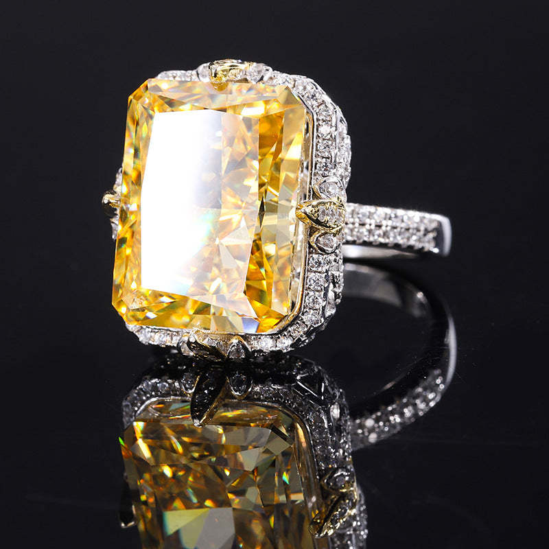 Douyin's best-selling high carbon diamond square geometric women's earrings 8*10 pendant ring 12*16S925 silver-Mix MIx Style