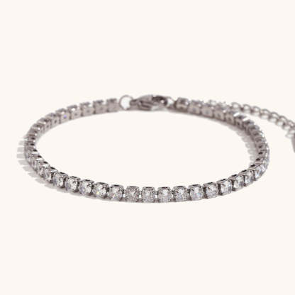 European and American cross-border hot selling fashion light luxury zircon chain bracelet stainless steel plated 18K gold simple hand jewelry-Mix MIx Style