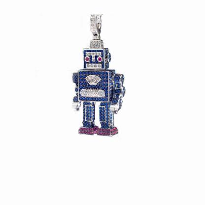 2022 hip-hop style robot necklace original design 3D three-dimensional limb movement unisex trendy accessory-Mix MIx Style