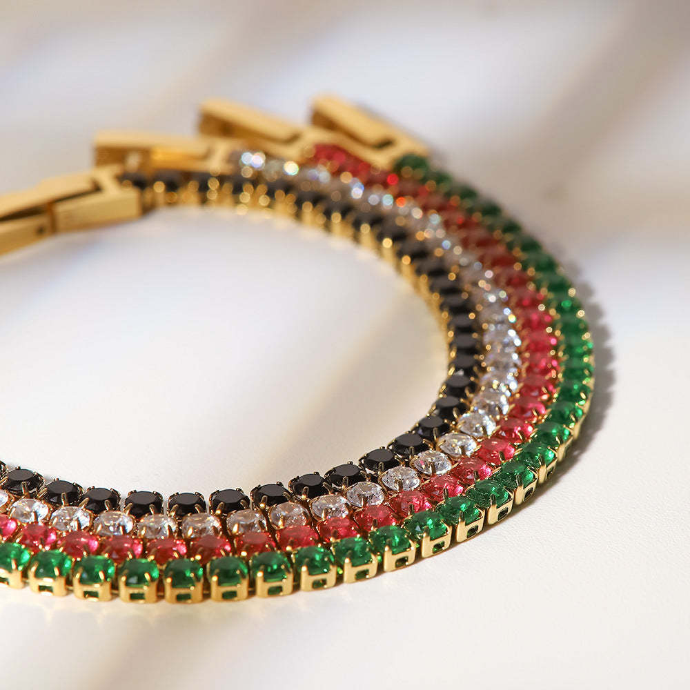 Colorful Moissanite Diamonds 14K Gold Plated Bracelets | Mix Mix Style-Mix MIx Style