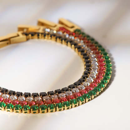 Colorful Moissanite Diamonds 14K Gold Plated Bracelets | Mix Mix Style-Mix MIx Style
