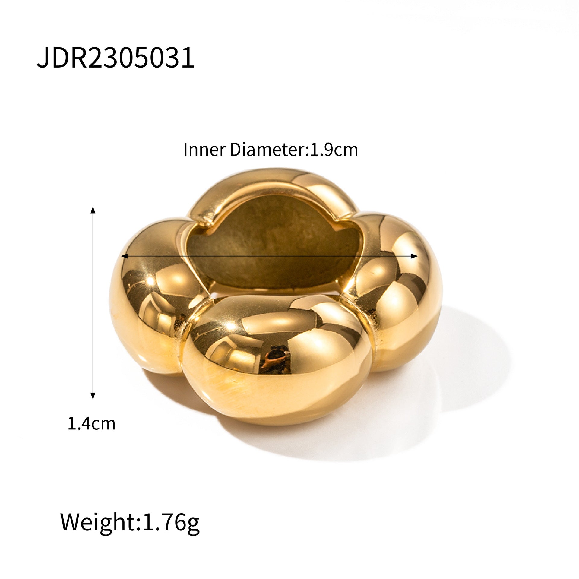 INS Internet celebrity trend 18K gold exaggerated version of stainless steel closed ring European and American light luxury high-end jewelry wholesale-Mix MIx Style