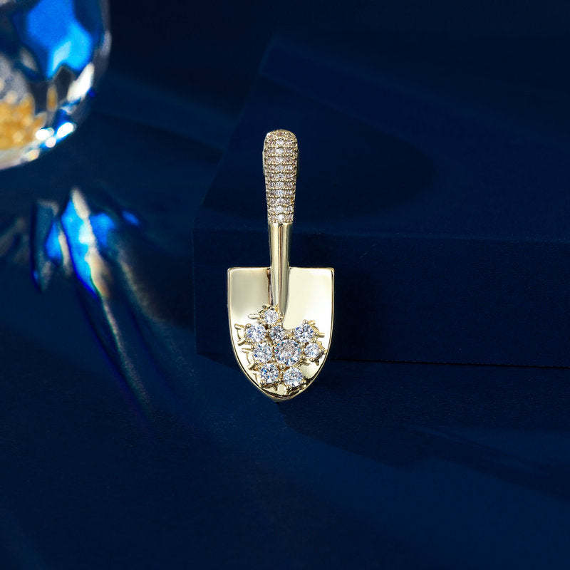 Niche creative design suit jacket accessories cardigan anti-exposure pin unisex gold shovel small brooch-Mix MIx Style