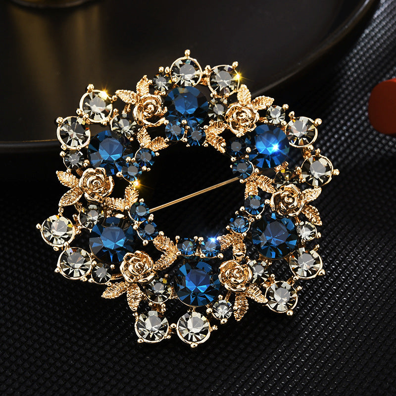 Retro Austrian crystal brooch, corsage, high-end accessories, garland brooch, European and American brooch, female manufacturer wholesale-Mix MIx Style