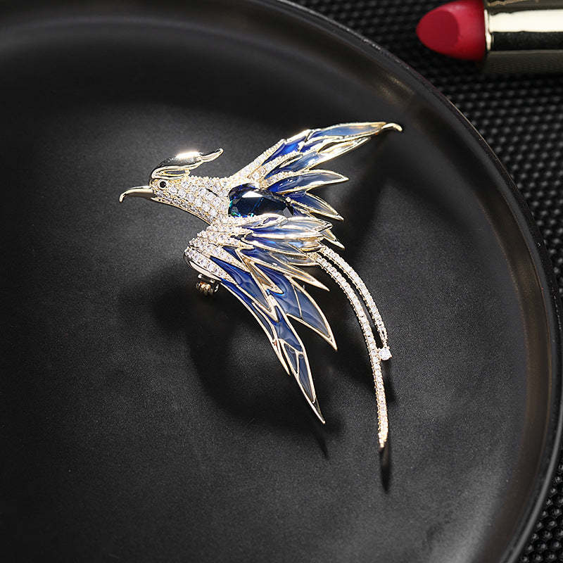 Light luxury high-end Chinese style phoenix brooch women's elegant coat corsage accessories 2022 autumn and winter new clothing-Mix MIx Style