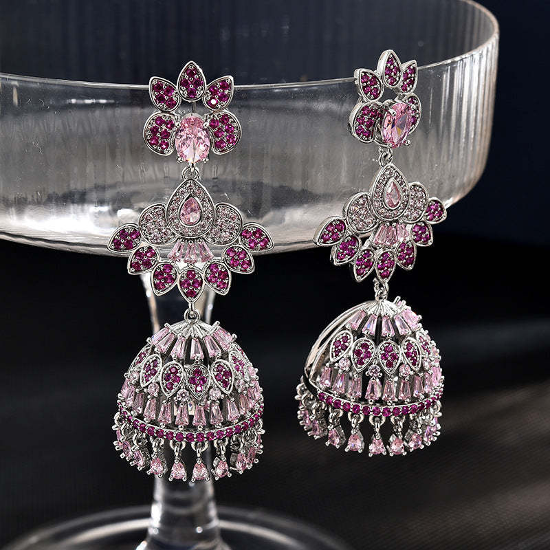 18k White Gold Plated, Moissanite earrings long hollow wind chime earrings Mix Mix Style [Hot Seller]-Mix MIx Style