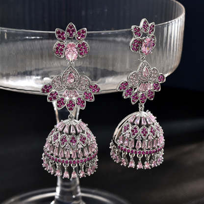 18k White Gold Plated, Moissanite earrings long hollow wind chime earrings Mix Mix Style [Hot Seller]-Mix MIx Style