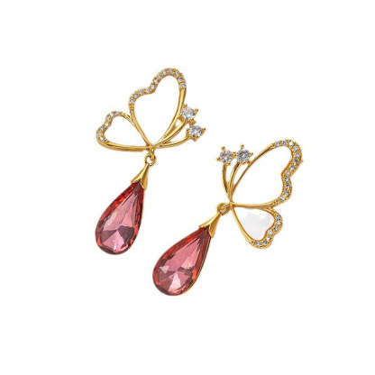 Retro earrings for women, niche design, high-end personality, exaggerated shell butterfly earrings, fashionable temperament, light luxury earrings-Mix MIx Style