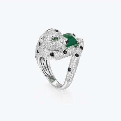 Leopard Green Asscher Cut Diamond 3ct 18k White Gold Plated Engagement Ring | Mix Mix Style-Mix MIx Style