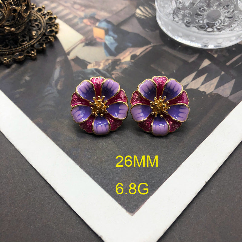 Purple - Pink - Orange Trendy  Summer Elegant 18k Vermeil Gold Plated Stud Earrings | Mix Mix Style-Mix MIx Style
