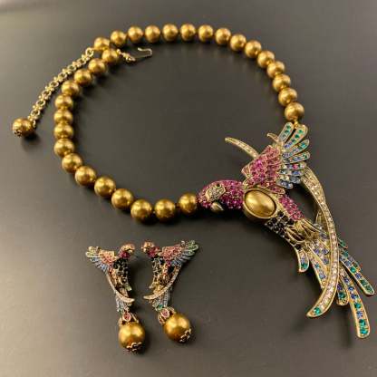 Parrot Shape Diamonds Elegant Vintage Jewelry Earring Necklace Set  | Mix Mix Style [Hot Seller]-Mix MIx Style