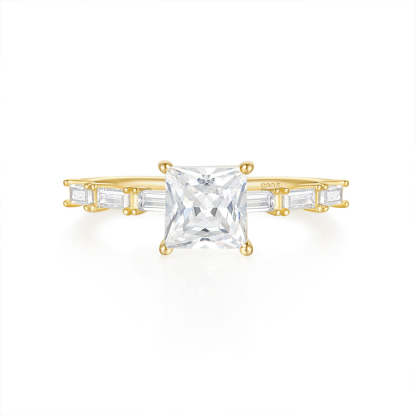 S925 Sterling Silver Luxury Square Moissanite Diamond Ring | Mix Mix Style-Mix MIx Style