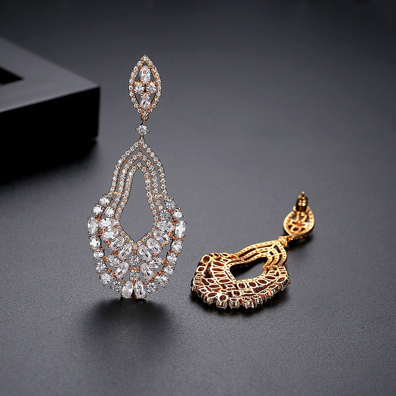Multicolor Dazzling Moissanite Diamonds Luxury 18k Vermeil/White Gold Plated Vintage Drop Earrings | Mix Mix Style-Mix MIx Style