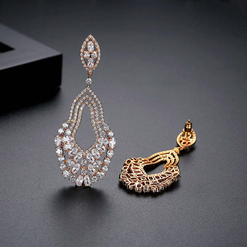 Multicolor Dazzling Moissanite Diamonds Luxury 18k Vermeil/White Gold Plated Vintage Drop Earrings | Mix Mix Style-Mix MIx Style