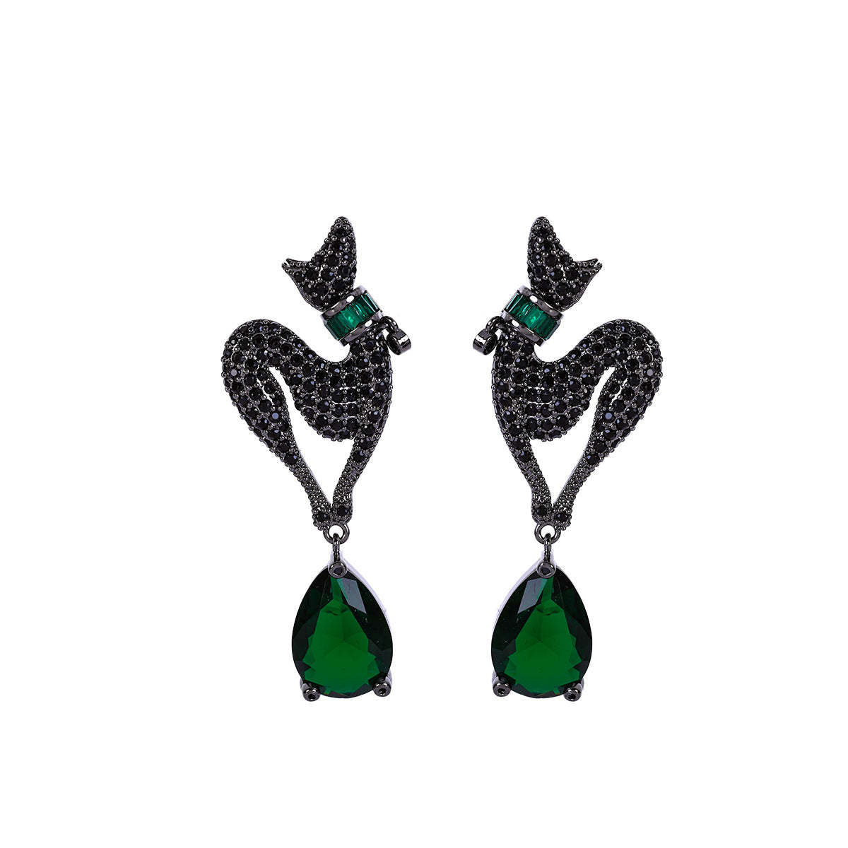 Otina 2021 Animal Full Zirconia S925 Earrings for Women Inlaid with Pink Gemstones Water Drops Luxurious French Design-Mix MIx Style