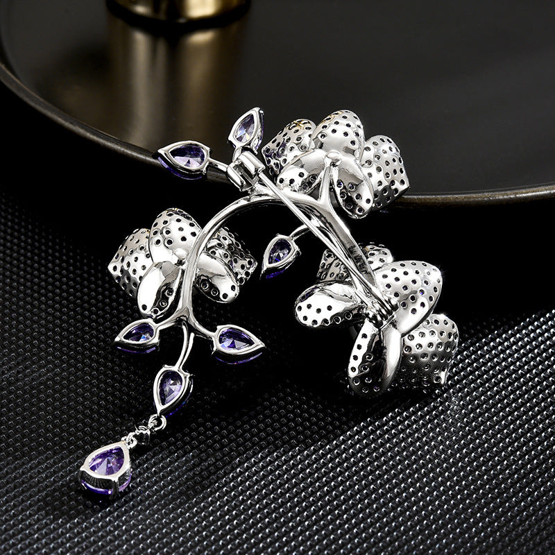 New style national style temperament luxury exquisite heavy work high-end freshwater pearl tassel rose coat brooch accessories-Mix MIx Style