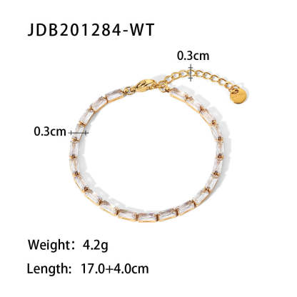 Moissanite Diamonds 18K Gold Plated and Silver Chain Bracelet | Mix Mix Style [Hot Seller]-Mix MIx Style