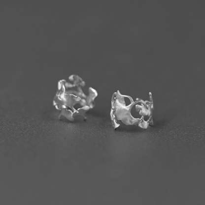 Looking for original late autumn sterling silver ginkgo leaf ear cuff niche design French pierced earrings-Mix MIx Style