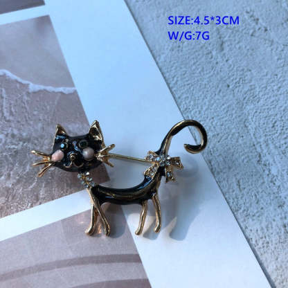 Cute colorful  diamond pearl elegant  glaze pin brooch bird, cat, elephant, dragonfly | Mix Mix Style [Hot Seller]-Mix MIx Style