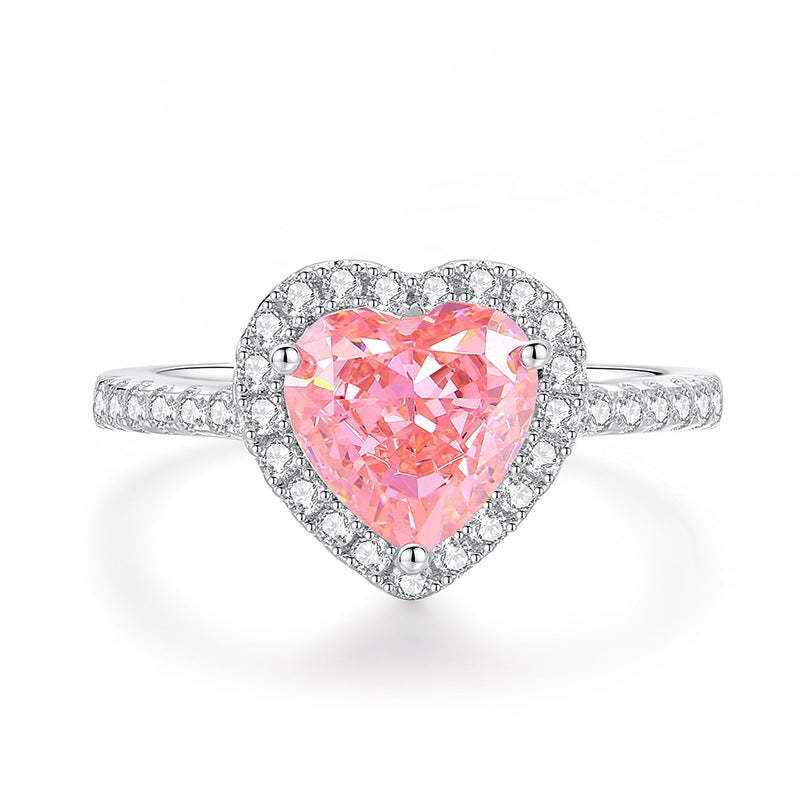 Red - Pink - Blue Love Dazzling Heart Cut Moissanite Diamond 2.5ct 18k