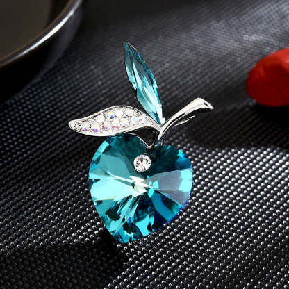 INS new sweet pure cute love Austrian crystal cherry elegant exquisite brooch coat accessories female-Mix MIx Style