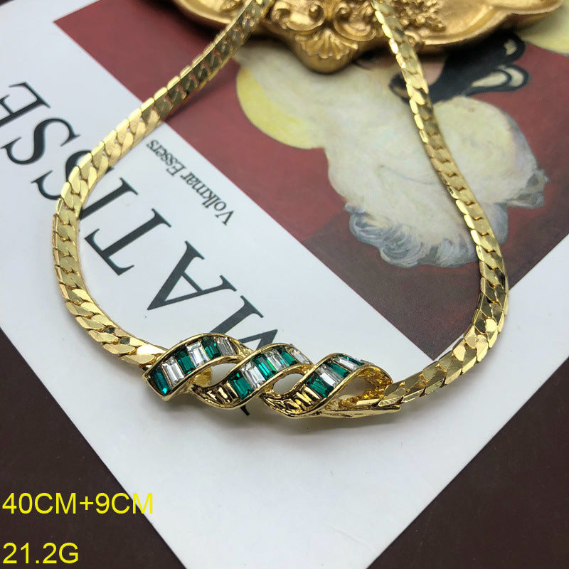 Golden Vintage Retro Pendant Akoya Pearls & Diamonds Luxury 18k Vermeil Gold Plated Necklace Jewelry | Mix Mix Style-Mix MIx Style