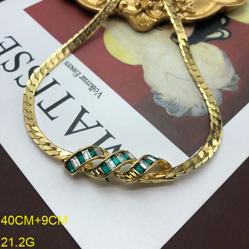 Golden Vintage Retro Pendant Akoya Pearls & Diamonds Luxury 18k Vermeil Gold Plated Necklace Jewelry | Mix Mix Style-Mix MIx Style