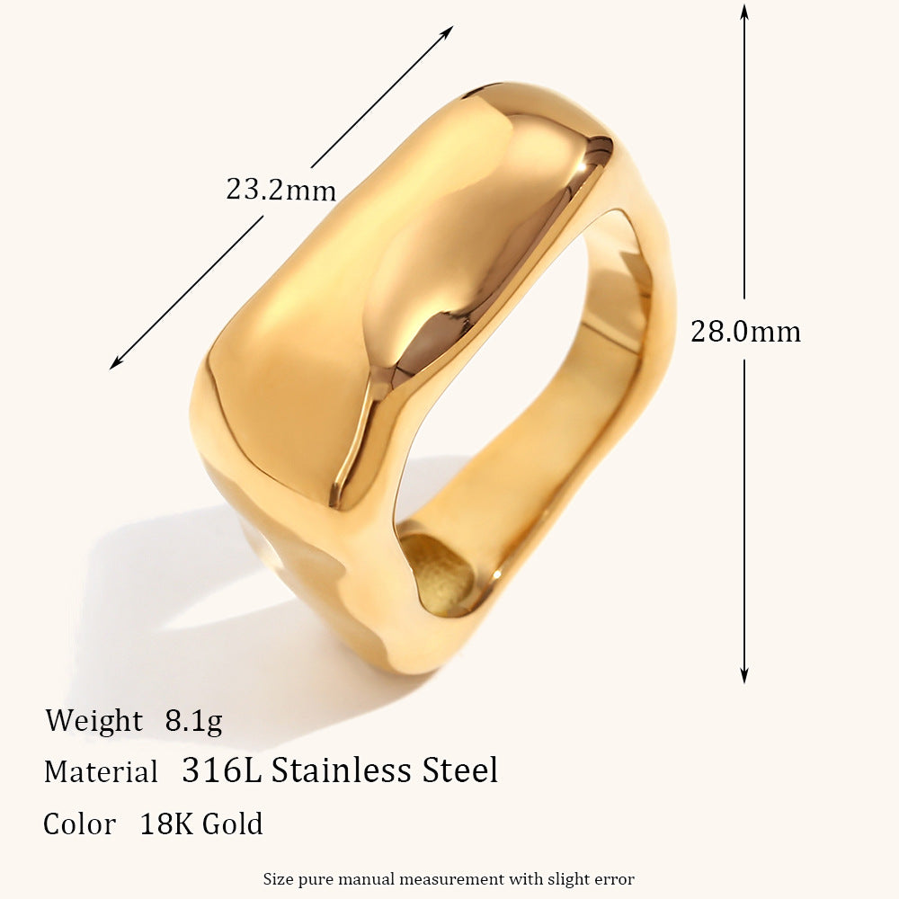Square Silver Classic Elegant Dainty Luxury 18k White/Vermeil Gold Plated Ring Jewelry | Mix Mix Style-Mix MIx Style