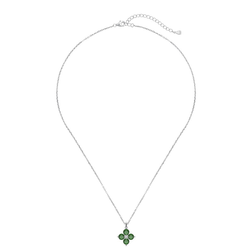 18k White Gold Plated Four-Leaf Clover Cecklace  Moissanite Jewelry-Mix MIx Style