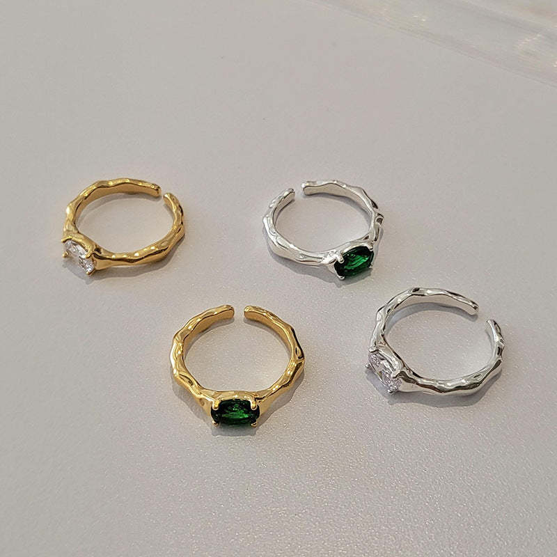 18k Gold Plated and Silver Diamond Irregular Opening Knuckle Ring | Mix Mix Style [Hot Seller]-Mix MIx Style