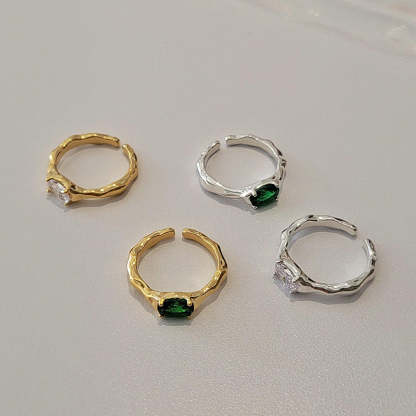 18k Gold Plated and Silver Diamond Irregular Opening Knuckle Ring | Mix Mix Style [Hot Seller]-Mix MIx Style