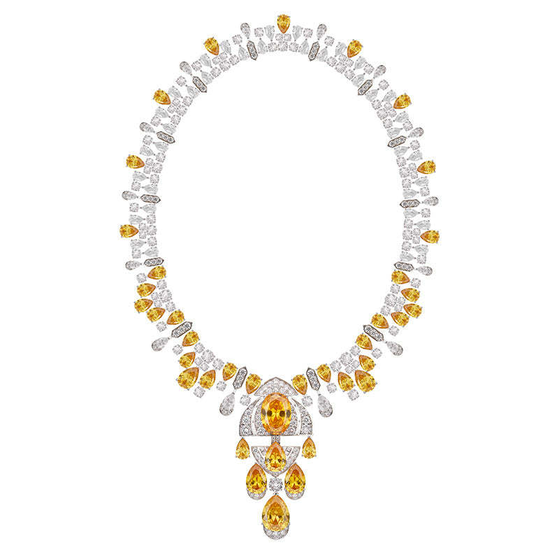 Yellow Diamond Bridal Necklace Choker 18k Gold Moissanite Jewelry Mix Mix Style [Hot Seller]-Mix MIx Style
