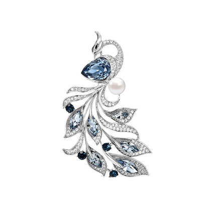 New style temperament Chinese style elegant atmosphere Phoenix high-end crystal luxury anti-exposure coat brooch versatile classic-Mix MIx Style