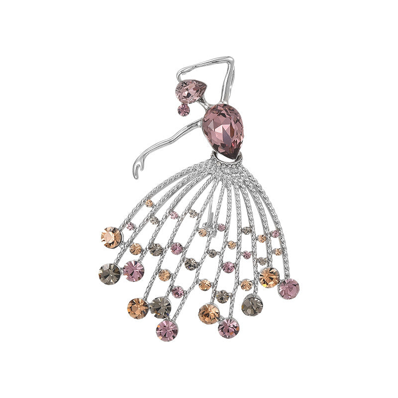 New design, elegant temperament, exquisite luxury, sweet and fresh dancer brooch, anti-exposure accessories, one piece dropshipping-Mix MIx Style