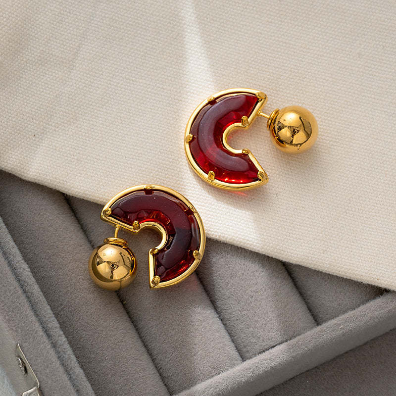 Retro high-end earrings for women 2023 new style fashion temperament light luxury earrings niche French retro earrings-Mix MIx Style