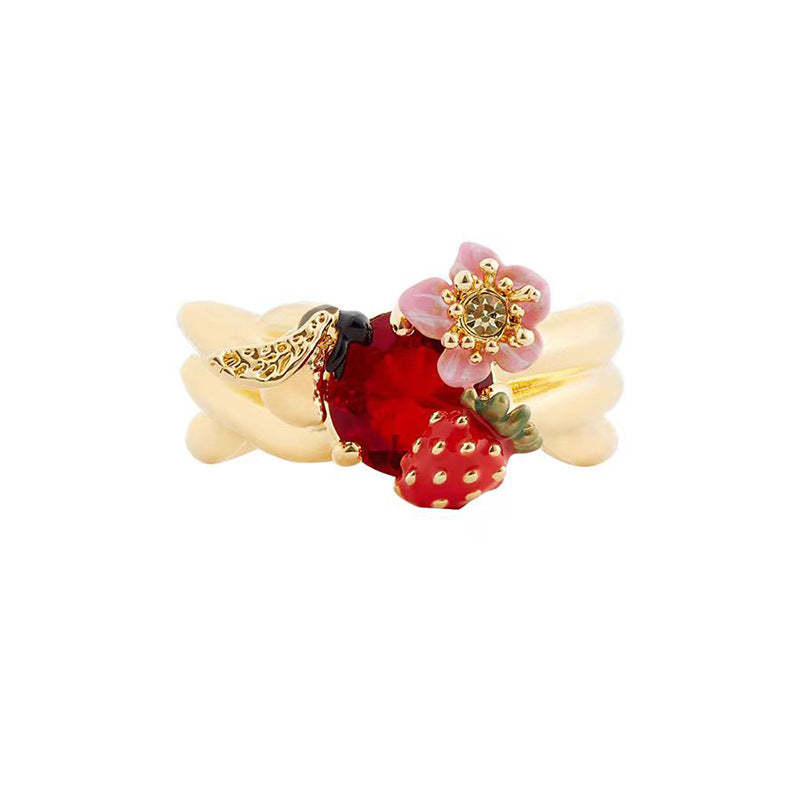 Four Seasons Berry Red Strawberry Moissanite Diamond Aesthetic Dazzlin