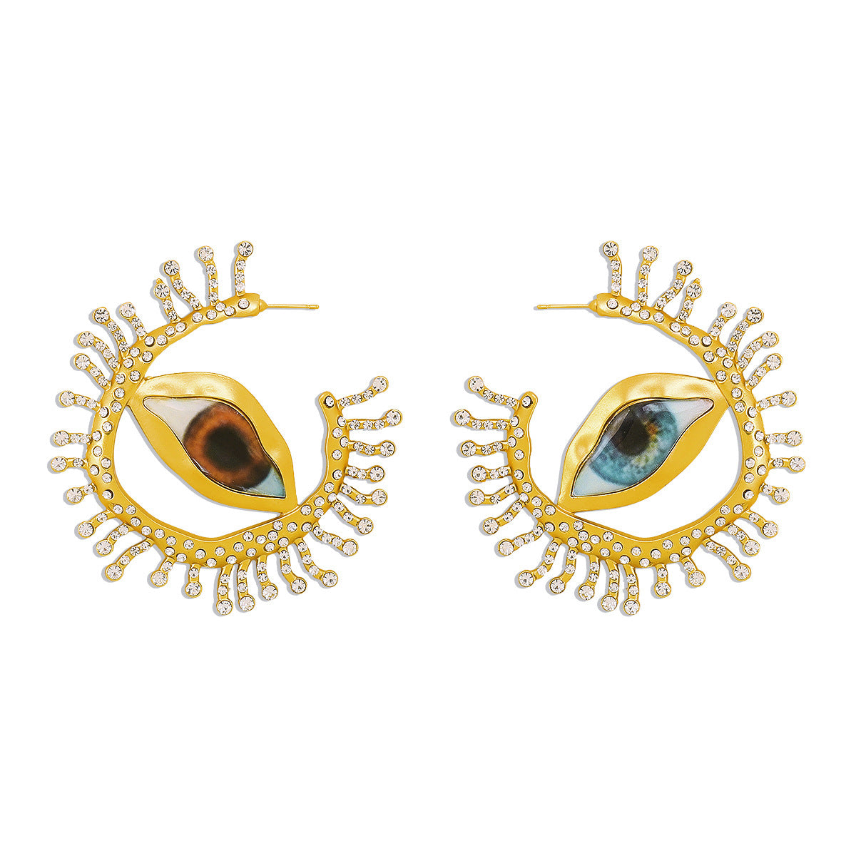 Devil's Eye Tassel Moissanite Diamonds Luxury 18k Vermeil Gold Plated Drop Earrings | Mix Mix Style-Mix MIx Style