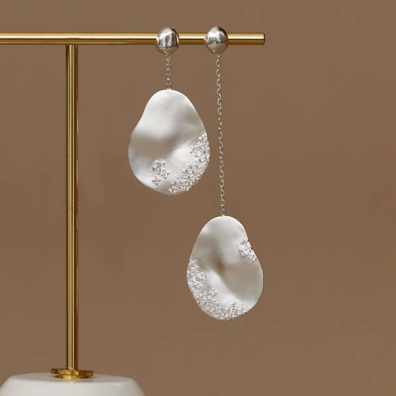 Looking for original Dancing with You sterling silver female niche design high-end French light luxury asymmetrical AB earrings-Mix MIx Style