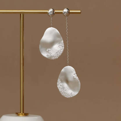 Looking for original Dancing with You sterling silver female niche design high-end French light luxury asymmetrical AB earrings-Mix MIx Style