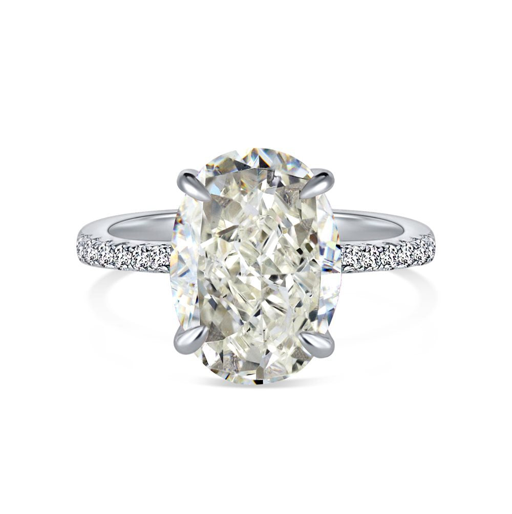 Luxury Purple Oval Cut Moissanite Diamond 4ct 18k White Gold Plated Engagement Ring | Mix Mix Style-Mix MIx Style