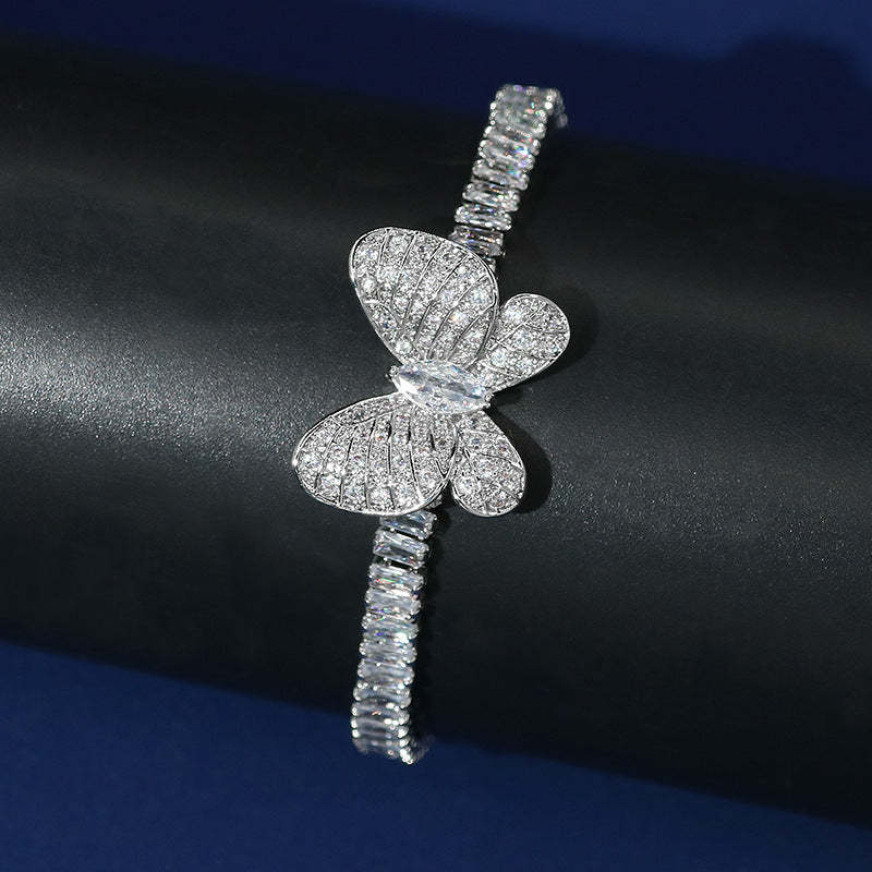 Cross-border new product light luxury zircon butterfly bracelet women's ins niche design high-end internet celebrity girlfriends hand jewelry wholesale-Mix MIx Style