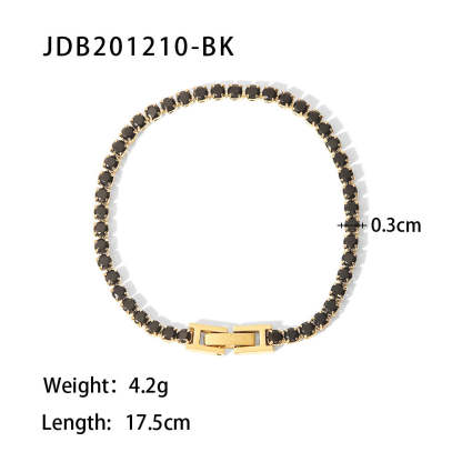 Colorful Moissanite Diamonds 14K Gold Plated Bracelets | Mix Mix Style-Mix MIx Style