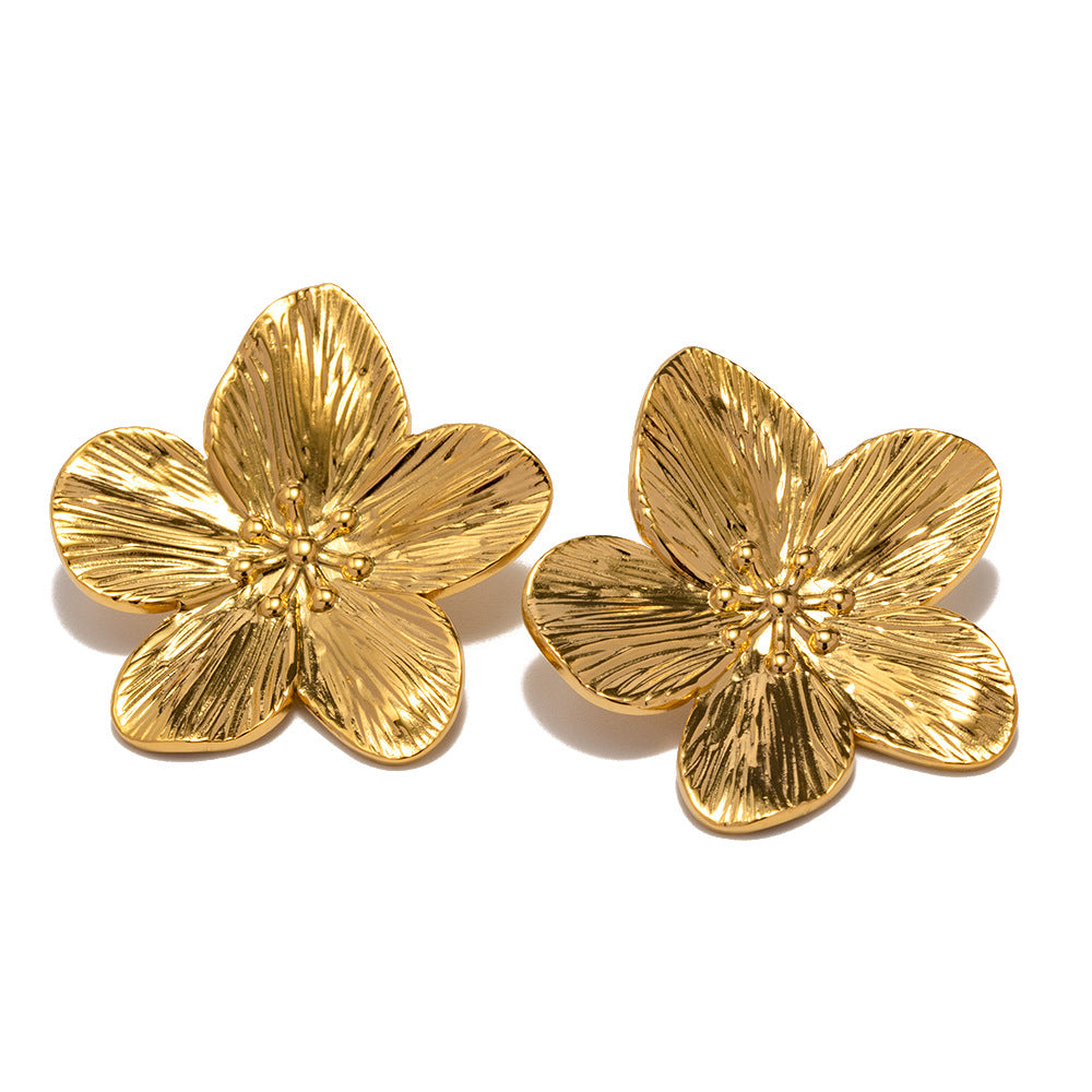 Delicate Flower Shaped Timeless Elegant 18k Vermeil Gold Plated Stud Earrings | Mix Mix Style-Mix MIx Style