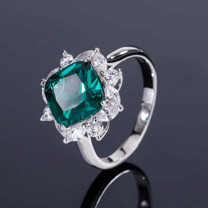 New S925 silver jewelry simulated colorful treasure square simple daily style suit for women 9*9-7*7-Mix MIx Style